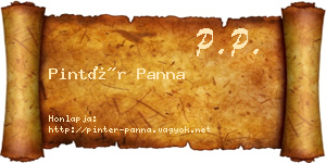 Pintér Panna névjegykártya